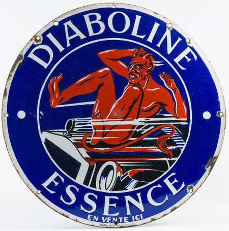 DIABOLINE Essence : Très rare plaque émaillée 