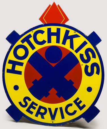 HOTCHKISS Service : Plaque émaillée double-face en