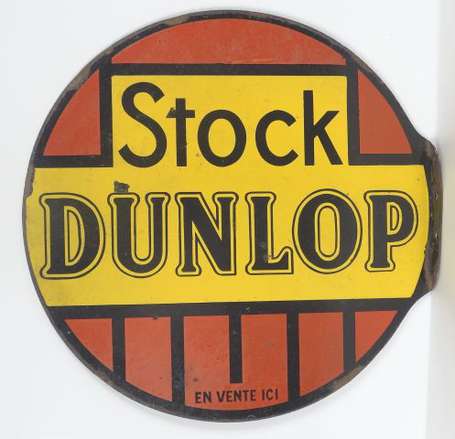 DUNLOP Stock : Plaque émaillée double-face à 