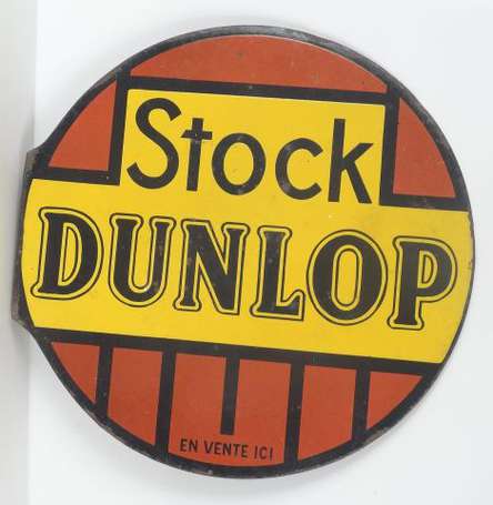 DUNLOP Stock : Plaque émaillée double-face à 