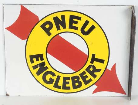 PNEU ENGLEBERT : Plaque émaillée double-face à 