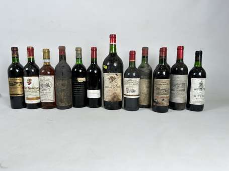 Lot de 13 bouteilles : 2 Bt Mouton Cadet Bordeaux,