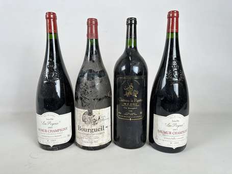 Lot de 4 magnums : 2 Les Poyeux Saumur Champigny, 