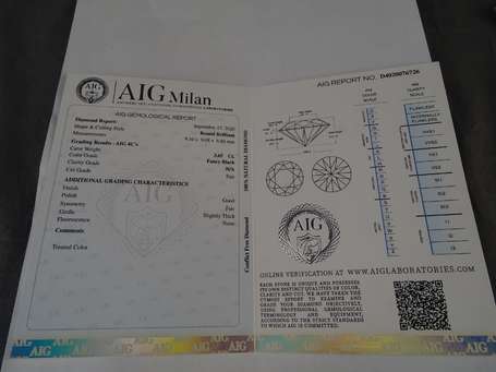 Diamant Fancy Black 3,65 ct Certificat AIG Milan