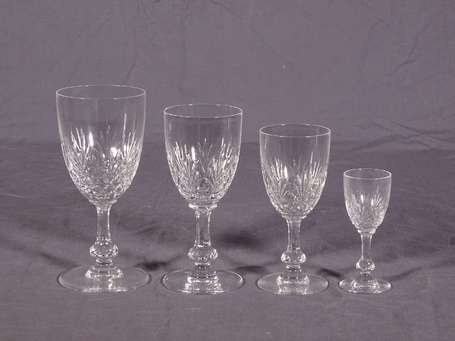 Service de verres en cristal, la coupe olive 