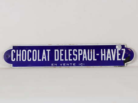 CHOCOLAT DELESPAUL-HAVEZ : Bandeau émaillé bombé, 