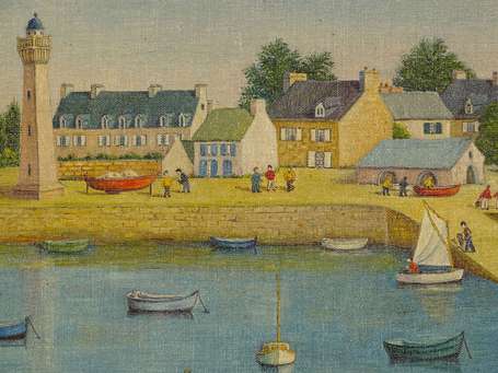 PROVOST Simone Eve (XXe) - Roscoff, le port. Huile