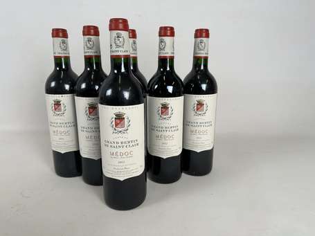 Lot de 6 bouteilles Grand Bertin de Saint Clair 